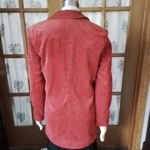 For Love&Lemons Deep Coral/Light Rust, Fully-lined Corduroy Jacket, Size XS.